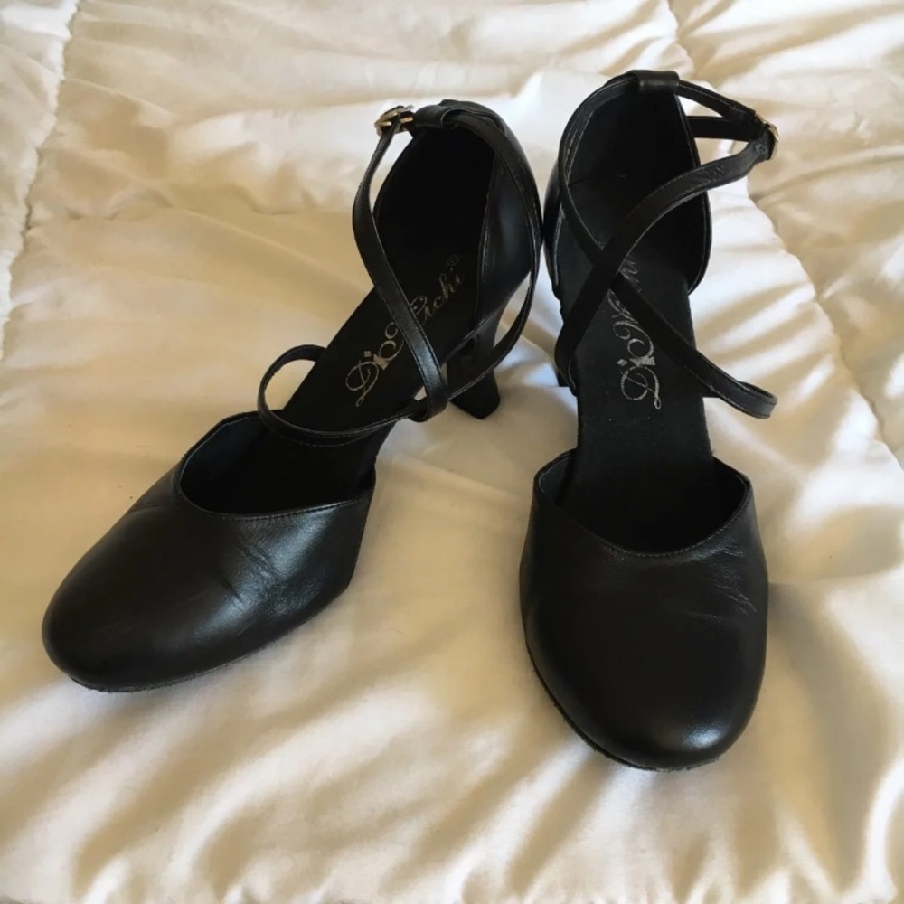 Ballroom dance shoes black high heal pumps